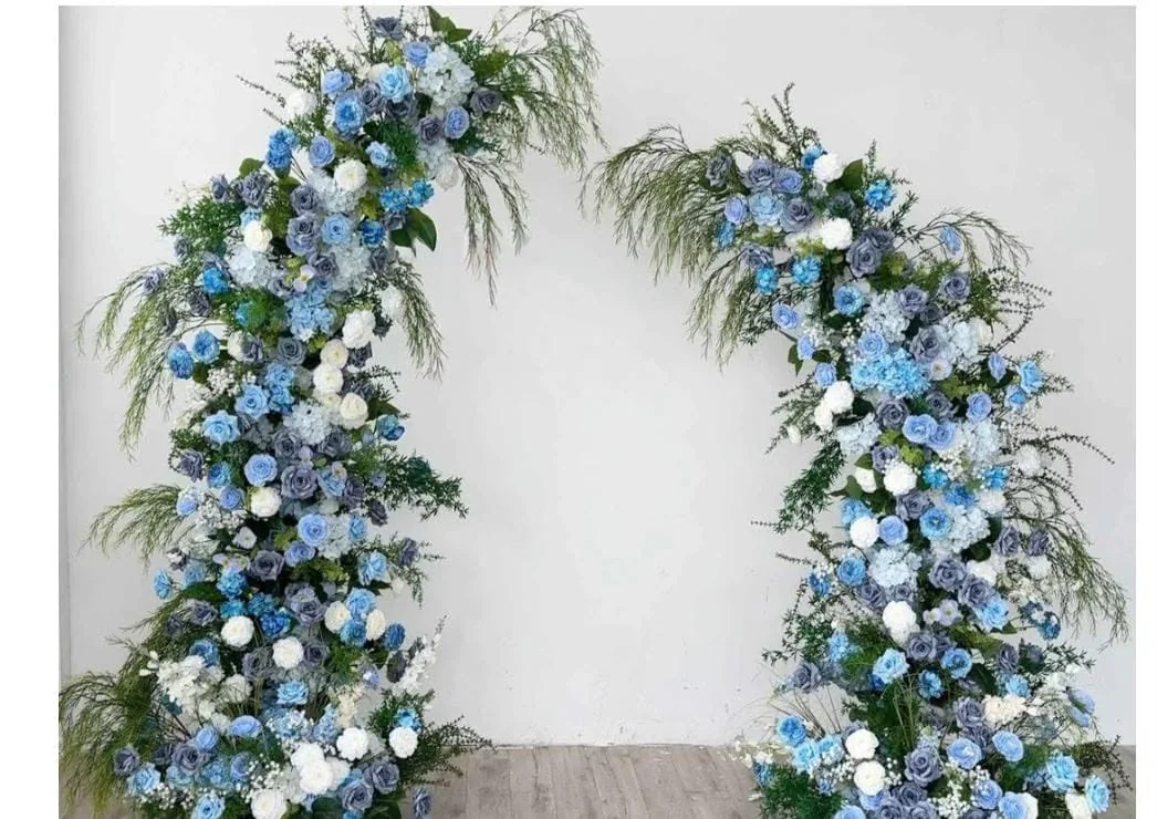 Ivory & Blue Column Arch